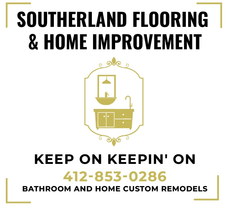 A picture of the logo for southerland flooring and home improvement.